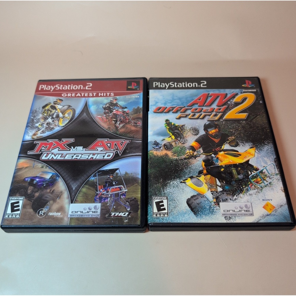 MX vs ATV Unleashed & ATV Offroad Fury 2 PS2 Racing 2 Game Lot Thq
